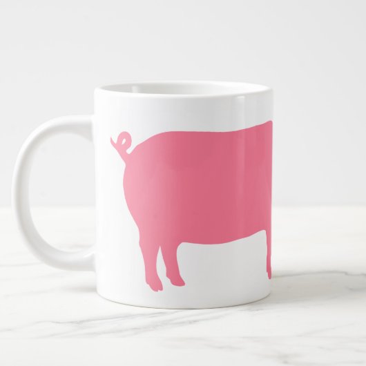 roze varkensilhouet | Fun Boerderij Animal Grote Koffiekop (Links)