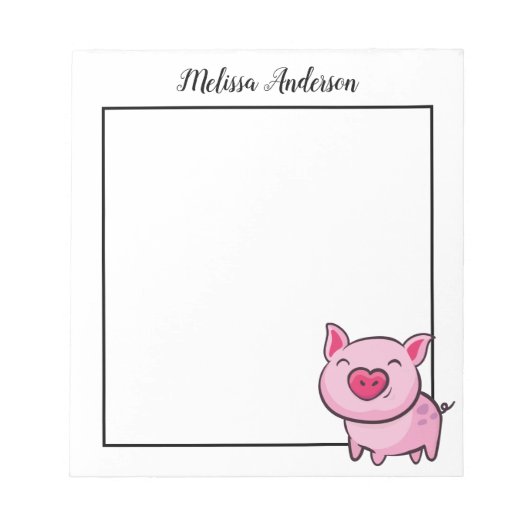 Roze varkensnotitieblok notitieblok (Voorkant)