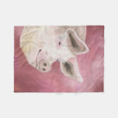 Roze Varkenspaar Fleece Deken (Voorkant (Horizontaal))