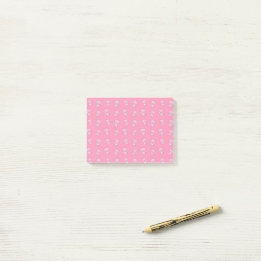 Roze varkenspatroon post-it® notes (Op bureau)