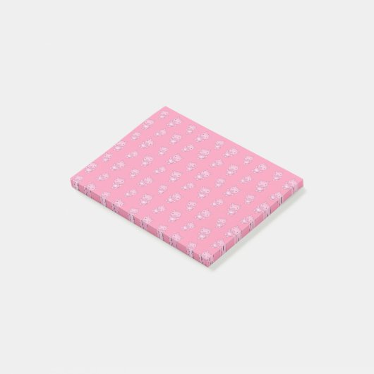 Roze varkenspatroon post-it® notes (Schuin)