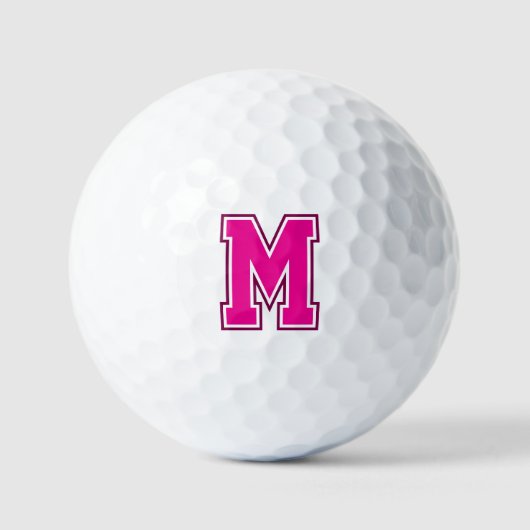 Roze varsity monogram golfballen (Voorkant)