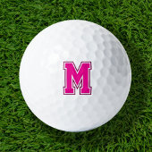 Roze varsity monogram golfballen