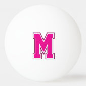 Roze varsity monogram pingpongbal (Voorkant)