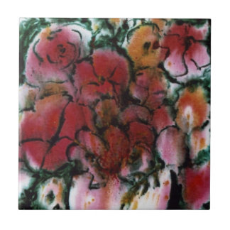 "Roze vase" Keukenkeukentuinkeramische tegel Tegeltje