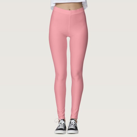 Roze vast gekleurd leggings (Voorkant)