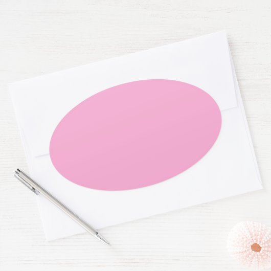 Roze, vast ovale sticker (Envelop)