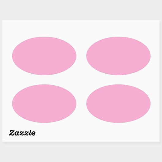 Roze, vast ovale sticker (Vel)