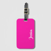 Roze vaste stof bagagelabel (Voorkant (verticaal))