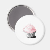 Roze vector cupcake sjabloon producten magneet (Voorkant / Achterkant)
