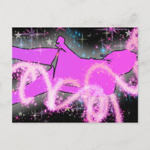 Roze vector Girly Art Briefkaart