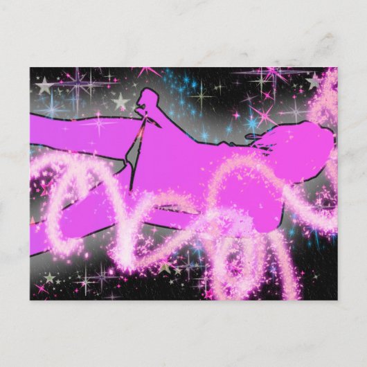 Roze vector Girly Art Briefkaart (Voorkant)