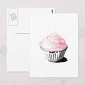Roze vectorcupcake-sjablonen briefkaart (Voorkant / Achterkant)