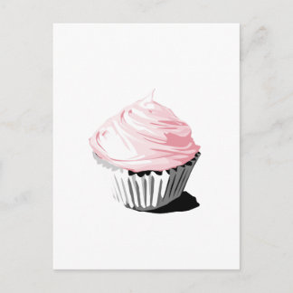 Roze vectorcupcake-sjablonen briefkaart