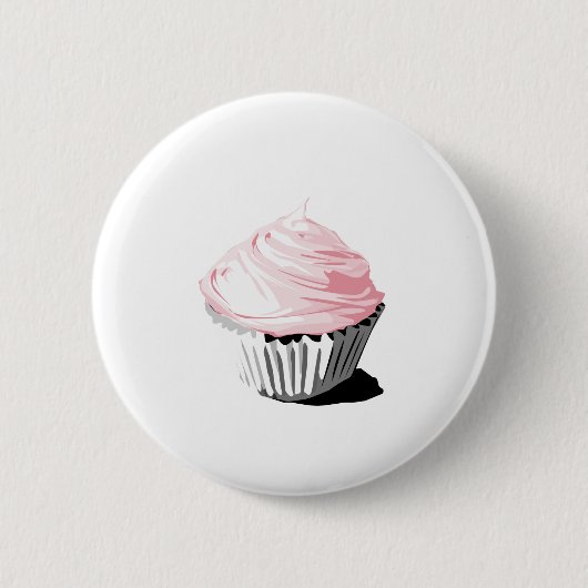 Roze vectorcupcake-sjablonen ronde button 5,7 cm (Voorkant)