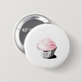 Roze vectorcupcake-sjablonen ronde button 5,7 cm (Voorkant /achterkant)
