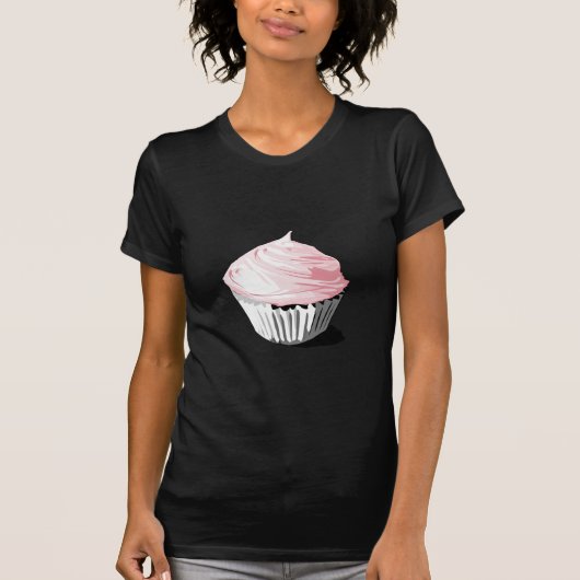 Roze vectorcupcake-sjablonen t-shirt (Voorkant)