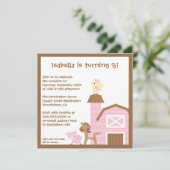 Roze vee verjaardagsfeestdag kaart (Staand voorkant)