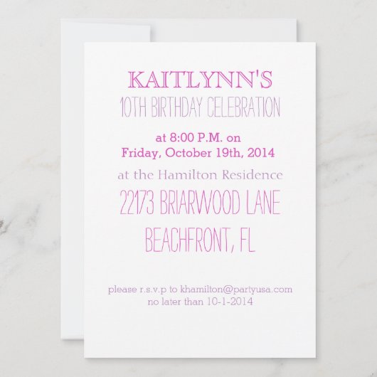 Roze veel hartengymnast kaart (Achterkant)