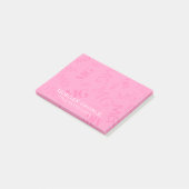 Roze veelheid van monogrammen met uw naam post-it® notes (Schuin)