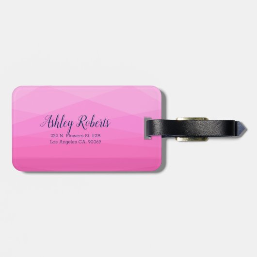 Roze veelhoekig bagagelabel (Achterkant horizontaal)