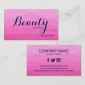 Roze veelhoekige achtergrond visitekaartje (Voorkant / Achterkant)