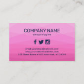 Roze veelhoekige achtergrond visitekaartje (Achterkant)