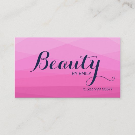 Roze veelhoekige achtergrond visitekaartje (Voorkant)