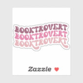 Roze Veelkleurige Retro Booktrovert Vinyl Sticker (Vel)