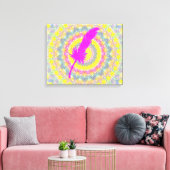 Roze veer canvas afdruk (Insitu (Woonkamer))