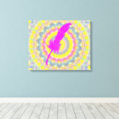 Roze veer canvas afdruk (Insitu (Houten vloer))