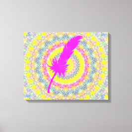 Roze veer canvas afdruk