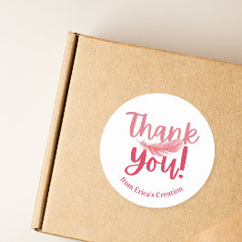 Roze Veer Dank Je Klein Bedrijf Ronde Sticker