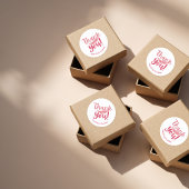 Roze Veer Dank Je Klein Bedrijf Ronde Sticker