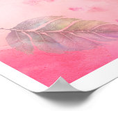 Roze Veer en Pauw Poster (Hoek)