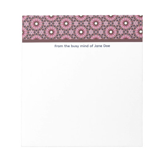 Roze Veer Mandala Boho Notitieblok (Voorkant)