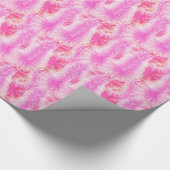 Roze veerboa cadeaupapier (Hoek)
