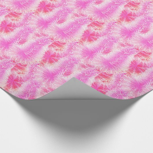 Roze veerboa cadeaupapier (Hoek)