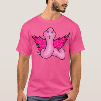 roze veerslang geplaatst slangenslang t-shirt