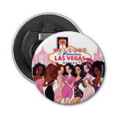 Roze Vegas Bachelorette Party Button Flesopener (Voorkant)