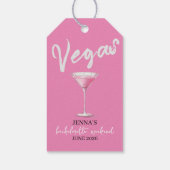Roze Vegas Bachelorette Party Cadeaulabel (Achterkant)
