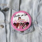 Roze Vegas Bachelorette Party Ronde Button 4,0 Cm (In situ)