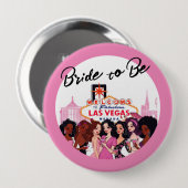 Roze Vegas Bachelorette Party Ronde Button 4,0 Cm (Voorkant /achterkant)