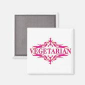 Roze Vegetarisch Magneet (Voorkant / Achterkant)