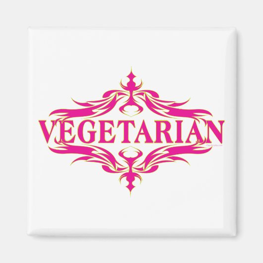 Roze Vegetarisch Magneet (Voorkant)