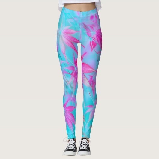 roze vel leggings (Voorkant)