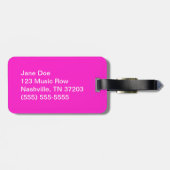 Roze vel Music Bagagelabel (Achterkant horizontaal)