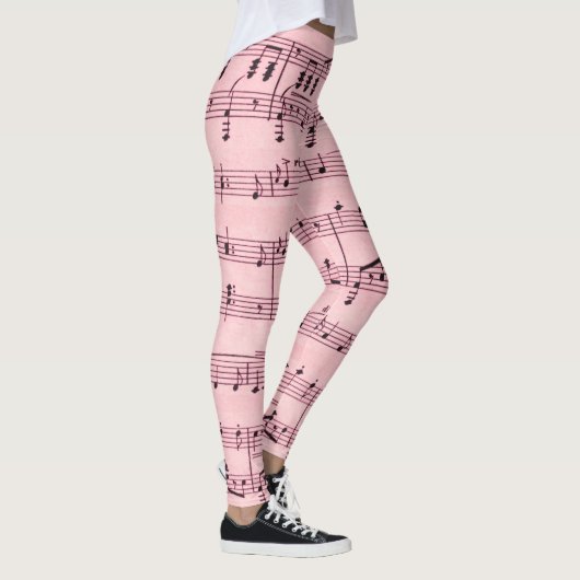Roze vel Muziek Leggings (Rechts)