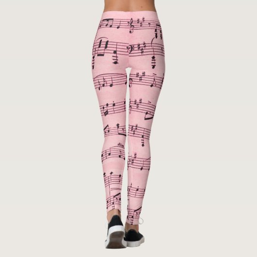 Roze vel Muziek Leggings (Achterkant)