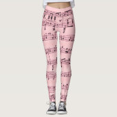Roze vel Muziek Leggings (Voorkant)
